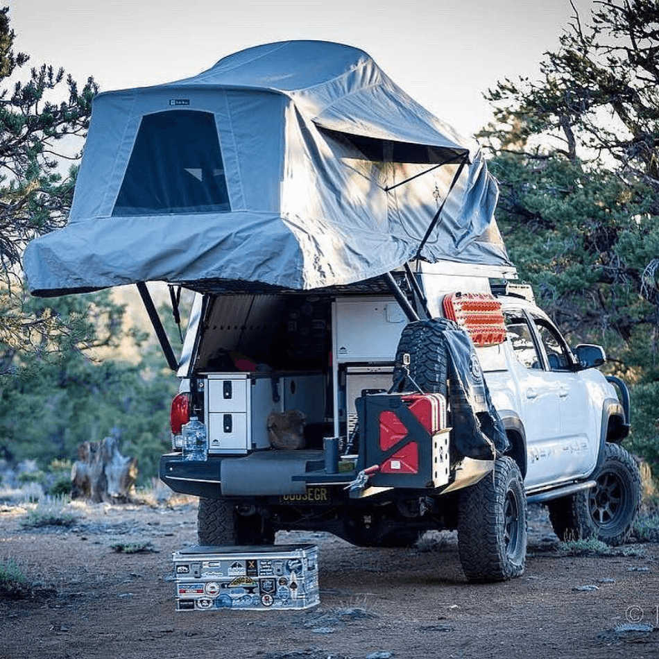 12 Of the Best Small Truck Campers On the Market Right Now 11 AT Habitat Open Panel