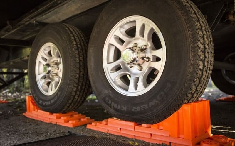 Place Leveling Blocks Near Your Travel Trailer’s Tires