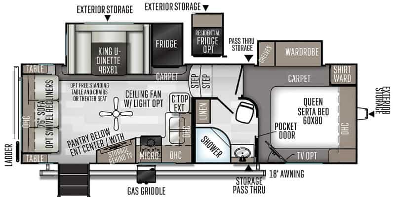 Rockwood Ultra Lite2441WS Floor plan Rockwood Ultra Lite2441WS Floor plan