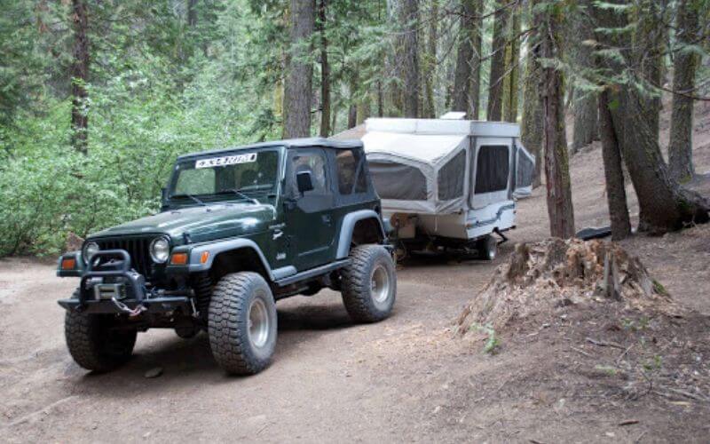 towing popup camper with jeep wrangler