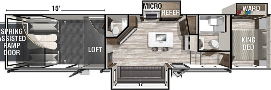 Forest River XLR Nitro 35 DK5 Floor Plan