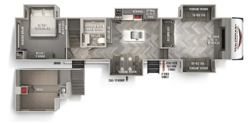 Forest River RV Wildwood Heritage Glen 378FL Floorplan Forest River RV Wildwood Heritage Glen 378FL Floorplan