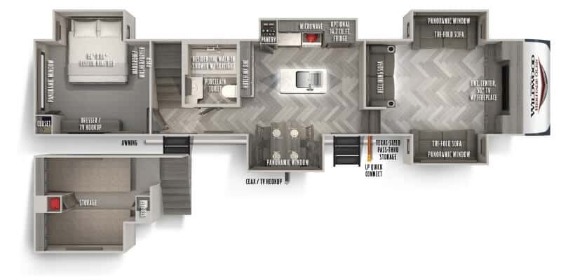 Forest River RV Wildwood Heritage Glen 378FL Floorplan