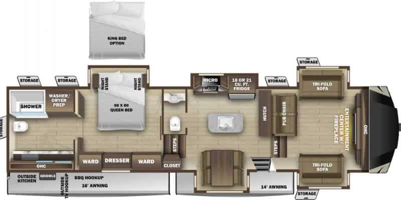 Highland Ridge RV Open Range OF373RBS Floorplan Highland Ridge RV Open Range OF373RBS Floorplan