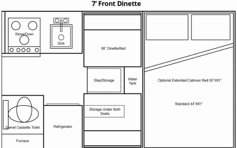 The 2020 Alaskan 7 Cabover Floorplan