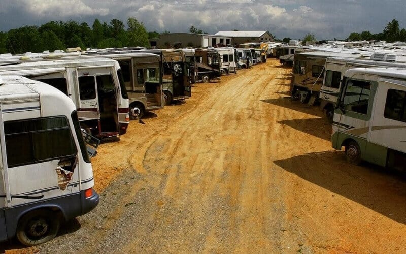 travel trailer junk yard