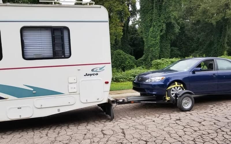 Towing A Car Behind An RV With A Car Dolly