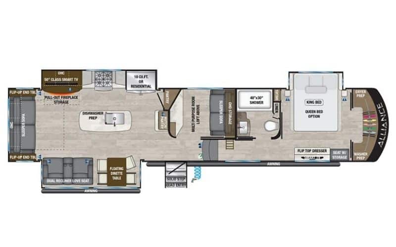 15 Excellent RVs and Campers With Lofts for Families Who Need Extra Space for Their Kids 2 2022 Alliance RV – Paradigm390MP Fifth Wheel