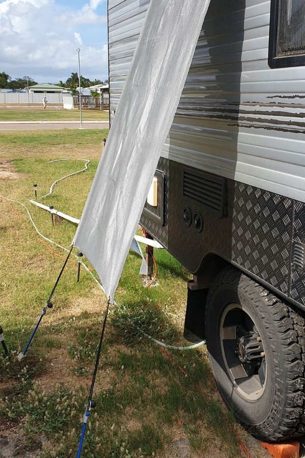 install a shade on the fridge side of your van