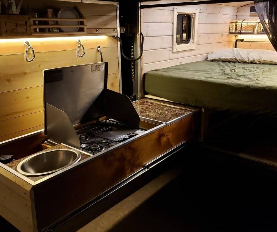 The Ultimate Guide To Converting A Cargo Trailer Into A Camper 9 An Oven A Sink