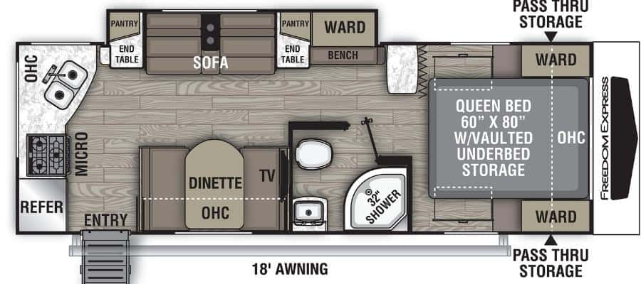 7 Awesome Travel Trailer Floor Plans with Rear Kitchens 3 Coachmen RV Freedom Express Ultra Lite 246 RKS