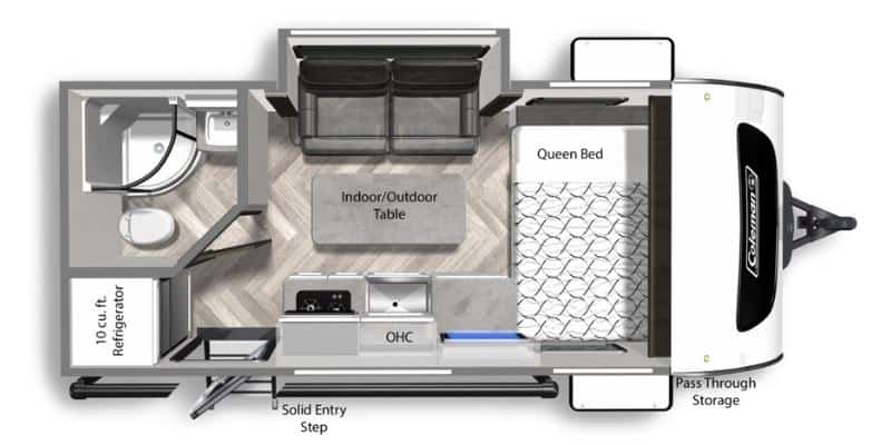 6 Smallest Camper Trailers With Slide-Outs That Offer Extra Living Space 5 Dutchmen - Coleman Rubicon 1608RB