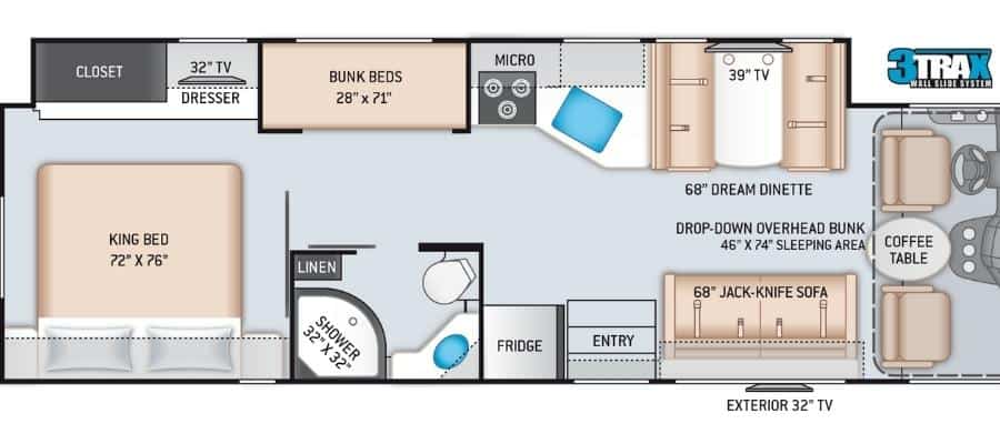 6 Awesome Class A Motorhomes with Bunk Beds 6 Thor Motor Coach A.C.E. 32.3
