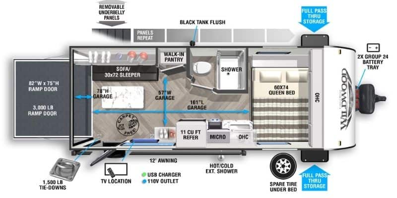 Our Top 8 Picks for Small Yet Spacious Toy Hauler Campers in 2023 9 Forest River Wildwood FSX 181RT