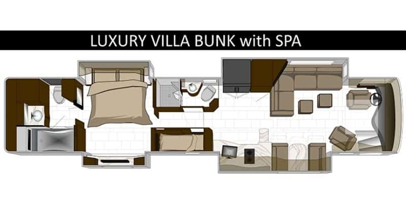 5 Luxurious RVs With Stylish Built-In Bathtubs 5 Foretravel Realm FS6 Luxury Villa Spa