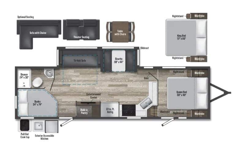 6 Great 3 Bedroom RVs (Motorhomes And Travel Trailers) In 2023 4 Winnebago – Voyage V3033BH Travel Trailer