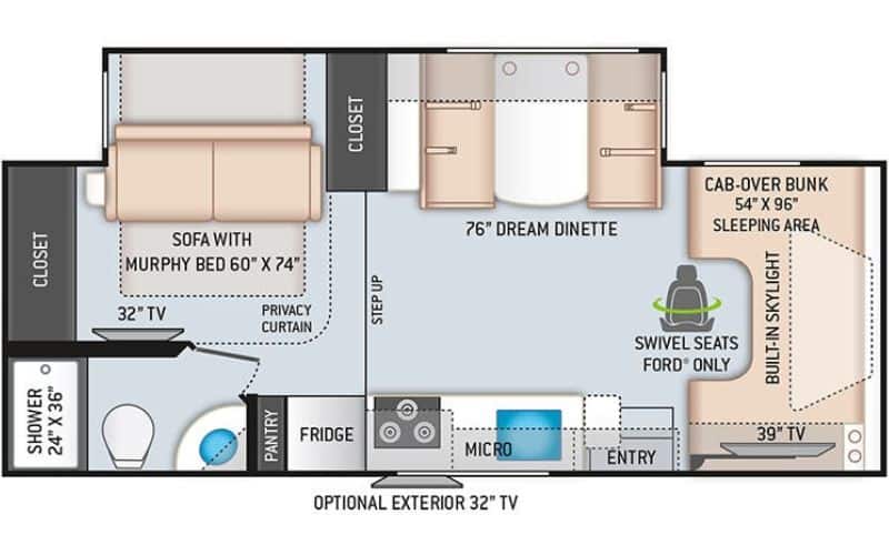 7 Best Class C Motorhomes With Murphy Beds 7 Thor Motor Coach - Quantum LC LC27