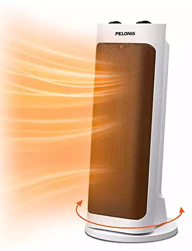 PELONIS PH-19J 1500W Fast Heating, Programmable Thermostat, Easy Control, Widespread Oscillation, Over Heating & Tip-over Switch Protection, 17.767.72inch, White