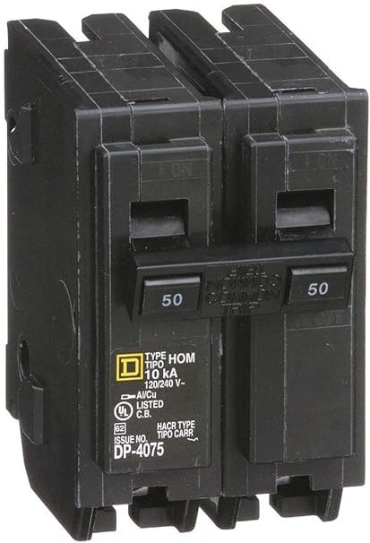 50 Amp Plug In Circuit Breaker (image from Amazon). 