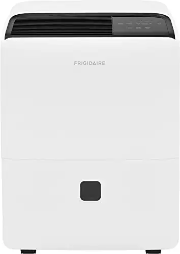 Frigidaire FFAD6022W1 Dehumidifier, High Humidity 60 Pint Capacity Dehumidifier with a Easy-to-Clean Washable Filter and Custom Humidity Control for maximized comfort, in White