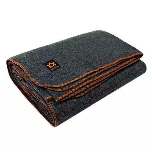 Arcturus Military Wool Blanket - 4.5 lbs, Warm, Thick, Washable, Large 64" x 88" - Great for Camping, Outdoors, Survival & Emergency Kits (Military Gray)