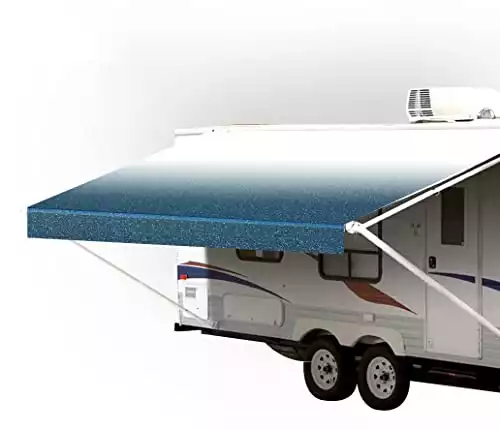 SunWave- RV Awning Fabric Replacement | RV Electric Awning Fabric Replacement | Premium Vinyl RV Canopy | Awning Replacement (16', Ocean Blue Fade)