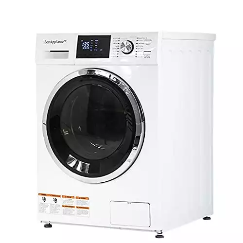 BestAppliance Washer Dryer Combo Combination Washing Machine Turbo Wash 2.7Cubic. ft. Capacity Compact Laundry 24 Inch Electric Dryer and Washer Stainless Steel Drum with Four Transport Bolts,White