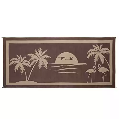 Stylish Camping TO8187 Brown/Beige 8' x 18' Tropical Oasis Mat, 1 Pack