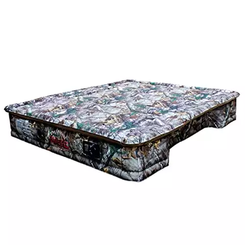 Pittman Outdoors AirBedz Mid-Size, Short Bed Truck Bed Air Mattress - 6-6.5' Long, Built-in Rechargeable Battery Air Pump, Realtree Camo, Carry Bag, Patch Kit, 73"x 55"x 12".