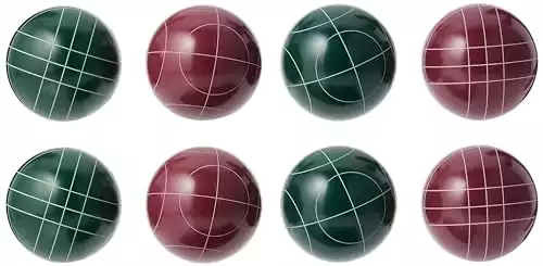 Trademark Games Bocce Ball Set - Family Outdoor Bocce Game for Backyard, Lawn, or Beach Use - Group of Red and Green Balls, Pallino, and Carrying Case by Hey Play