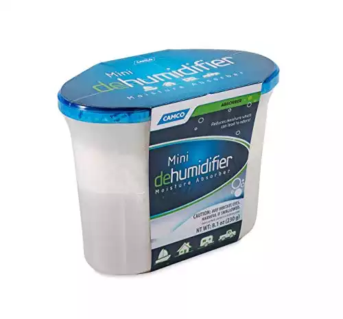 Camco 44195 Fragrance Free Miniature Dehumidifier - Compact Size, Absorbs Up to 3x Its Weight in Water. , White