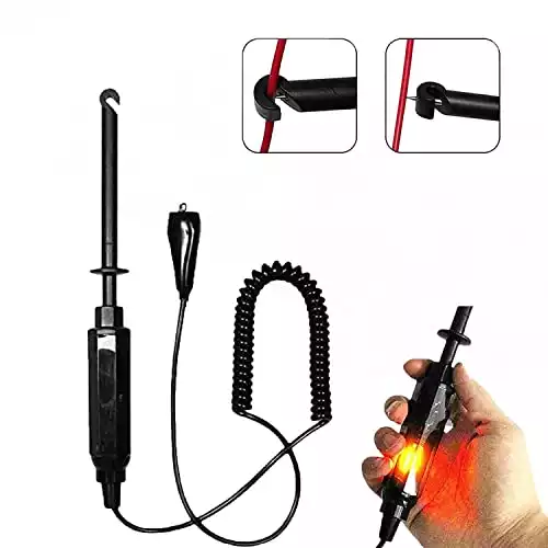 Auto Car Truck Wire Piercing Cord Voltage Circuit Tester DC 6V/12V/24V Hook Probe Test Light Pencil with Light Indicator 1pc