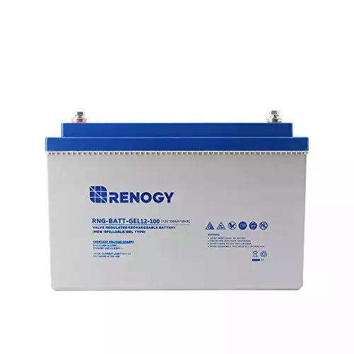 Renogy 12V 100Ah Rechargeable Deep Cycle Pure Gel Battery