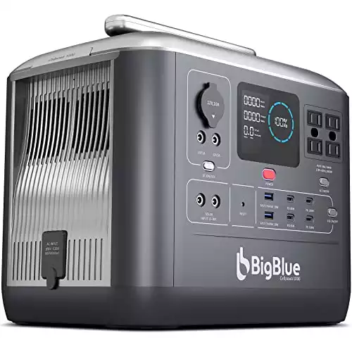 [2000W Boost-up Mode] BigBlue Portable Power Station, PD 100W USB-C, 10ms UPS, Recharge 0-80% in 1.5Hrs, 1075.2Wh LifePo4 Battery Solar Generator with 4 AC Outlets for Emergency, Camping, Power Outage