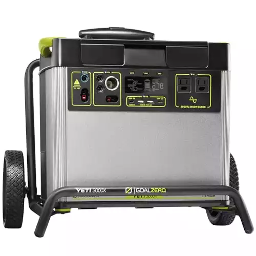 Goal Zero Yeti 3000X Portable Power Station - 3032Wh Battery Capacity, USB Ports & AC Inverter - Rechargeable Solar Generator for Outdoor, Off-Grid & Home Use