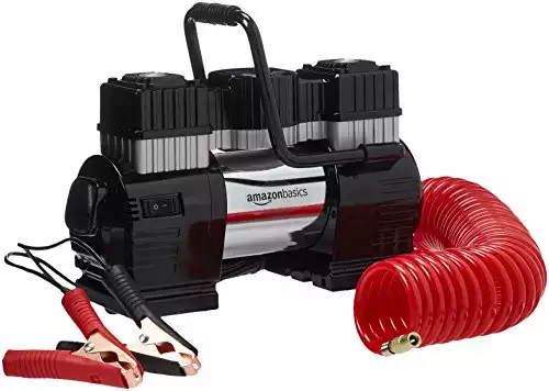 Amazon Basics Portable Air Compressor, Dual Battery Clamps with Carrying Case