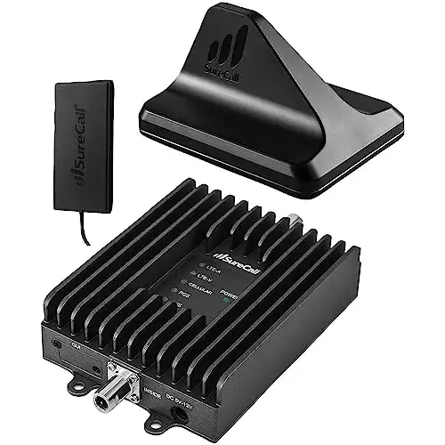 SureCall Fusion2Go Max Cell Signal Booster for Remote Vehicles, 5G/4G LTE, Most Powerful Booster for Car,Truck,SUV, Multi-User All Carrier, Boosts Verizon AT&T Sprint T-Mobile,FCC Approved,USA Com...