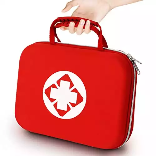 299PCS First Aid Kit Portable Red Camping Essentials Multiple Purpose Survival Kits Plus Case Emergency Set Outdoor Backpacking Gear Suitable for Hiking School Car Home YIDERBO