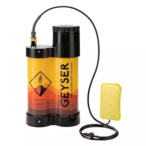 Geyser System Portable Shower & Cleaning Kit with Optional Electric Heater for Camping, Overlanding, & Outdoor Recreation - Standard + Heater