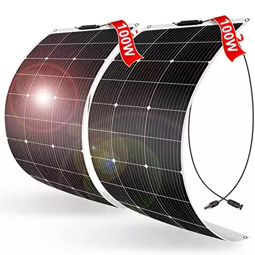 DOKIO Semi-Flexible 2x100W(200W) 12V Solar Panel Lightweight Monocrystalline for Caravan RV Boat Camper